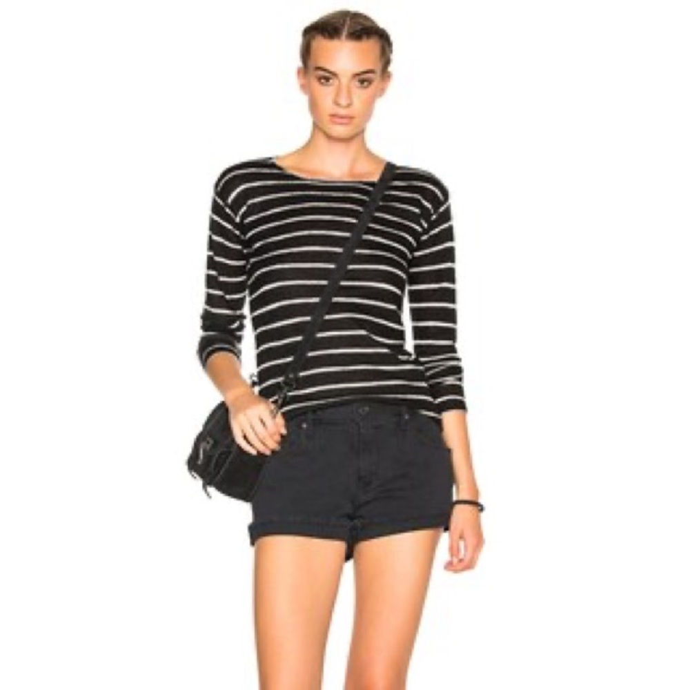 R13 Cashmere Striped Knit Sweater Tee